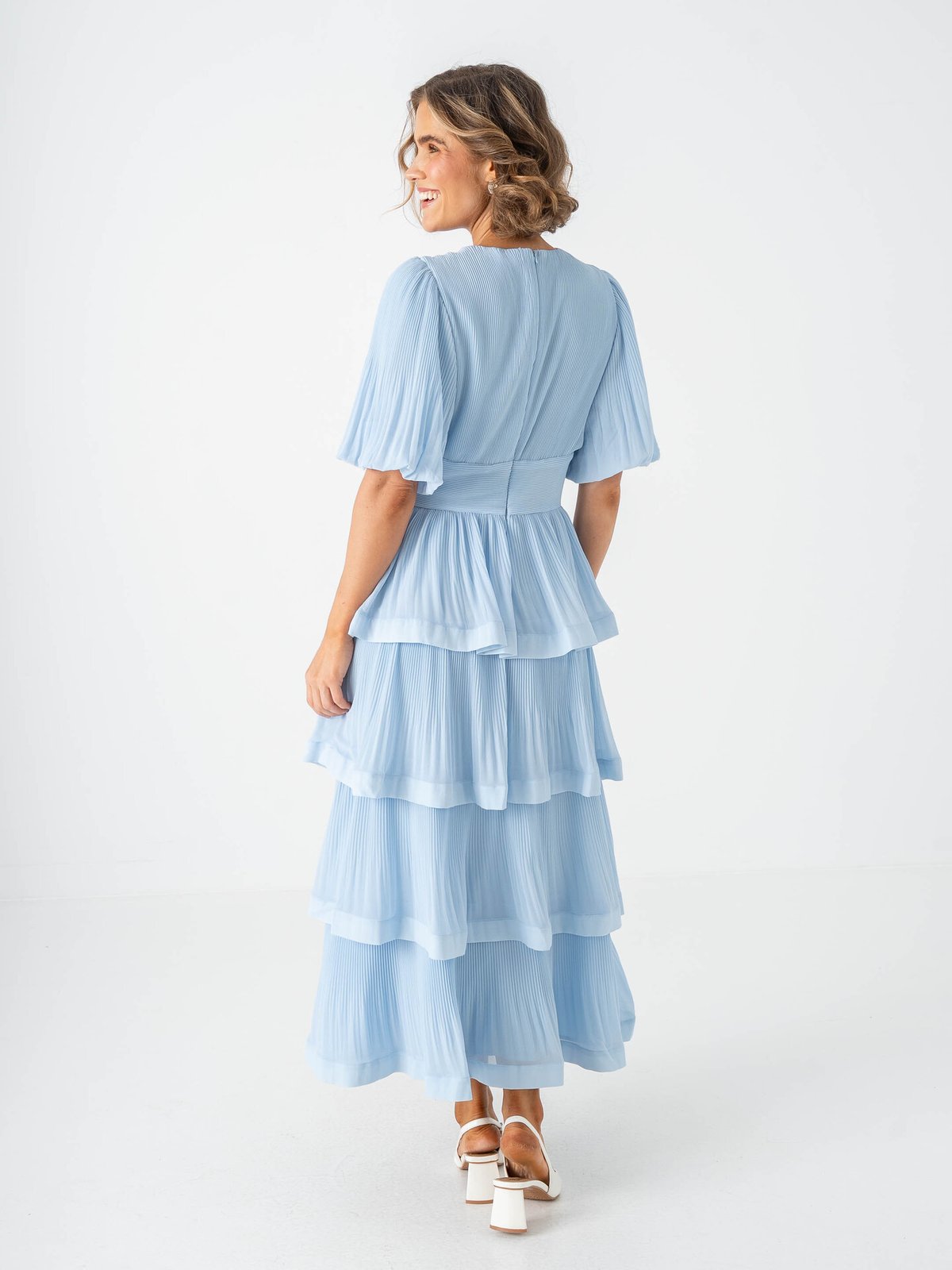 Y.A.S Plira Short Sleeve Long Dress Skyway