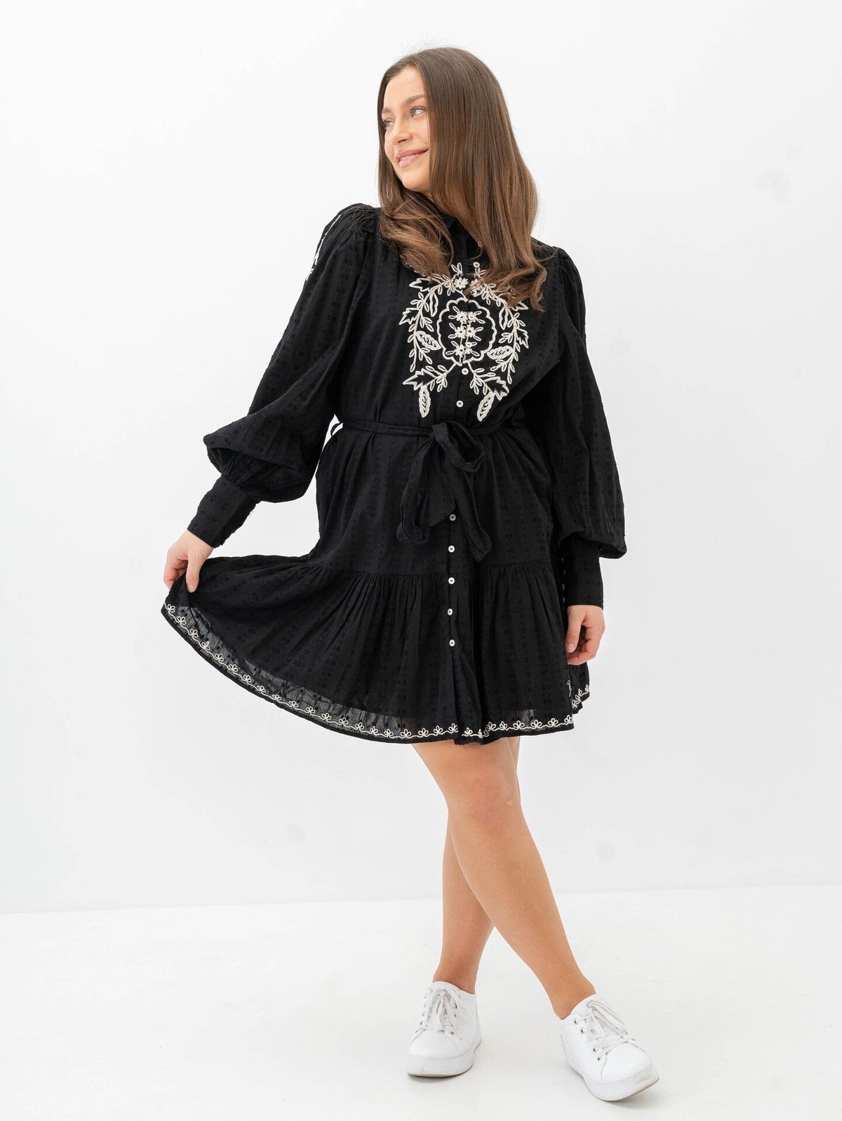 Y.A.S Zimea Long Sleeve Shirt Dress Black