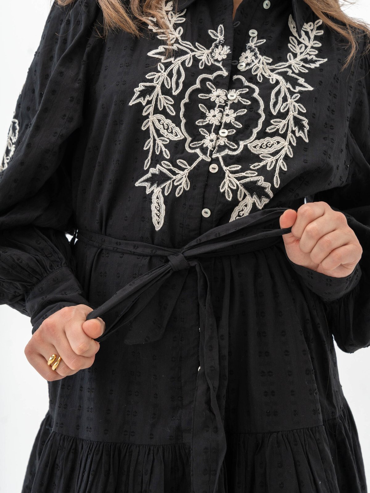 Y.A.S Zimea Long Sleeve Shirt Dress Black