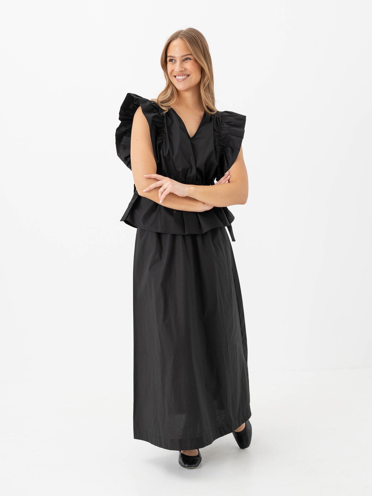 Y.A.S Ulea High Waist Long Skirt Black