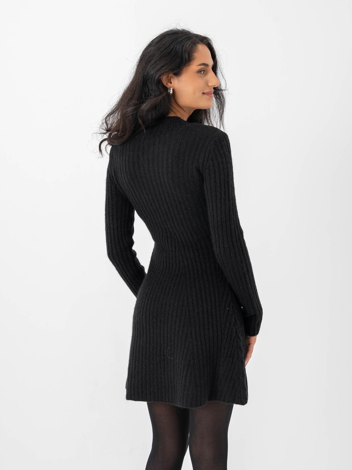 Y.A.S Dolly Long Sleeve Knit Dress Black