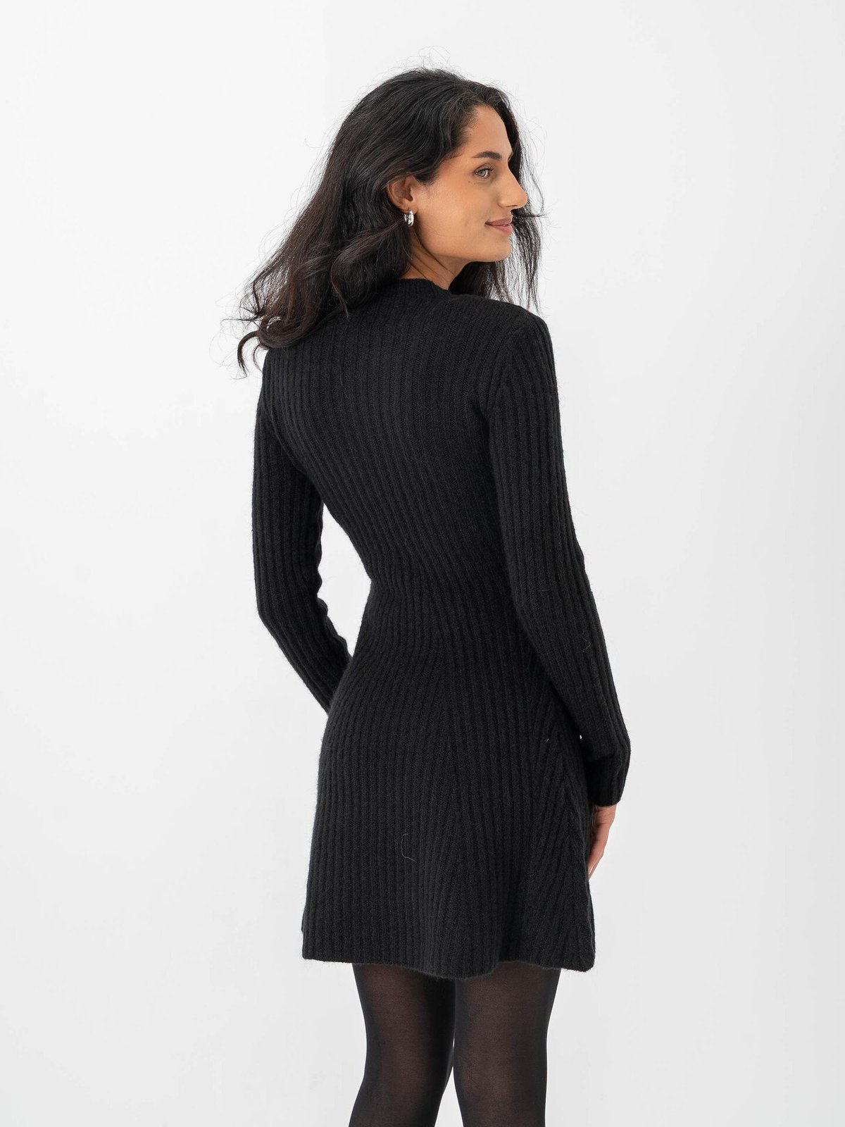 Y.A.S Dolly Long Sleeve Knit Dress Black