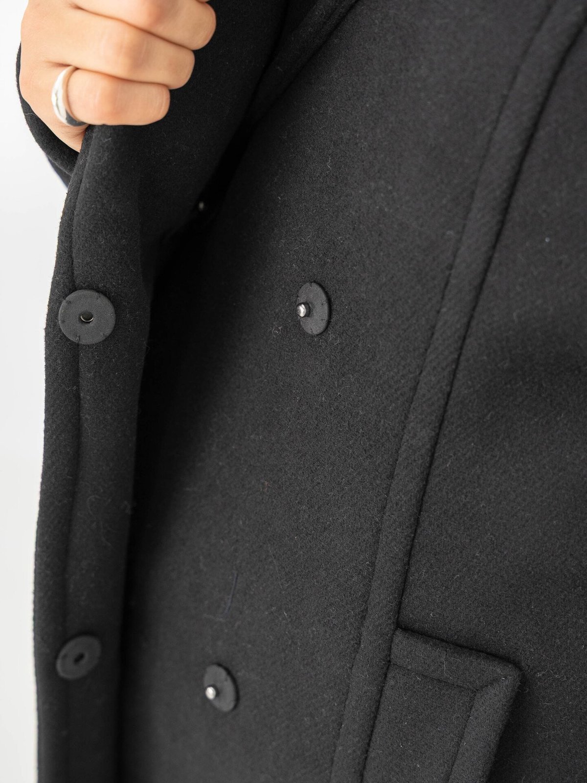 Y.A.S Kali Wool Blend Coat Black