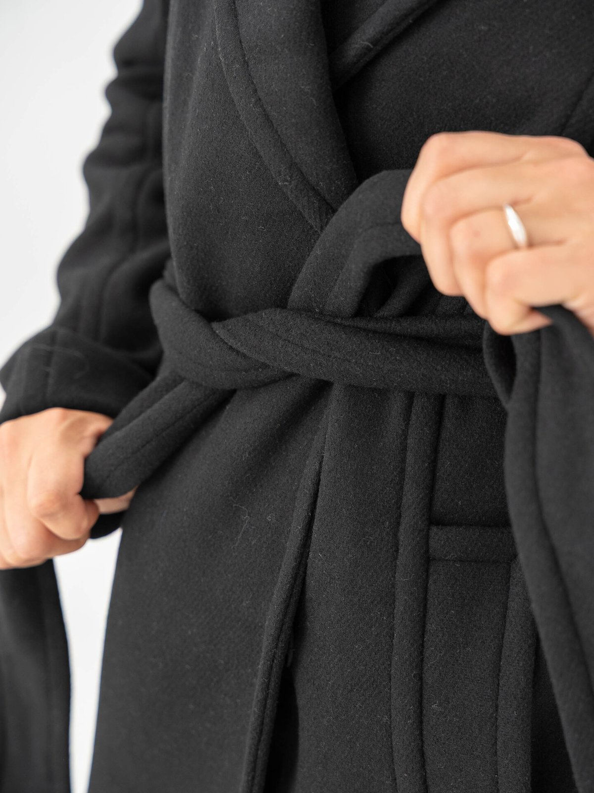 Y.A.S Kali Wool Blend Coat Black