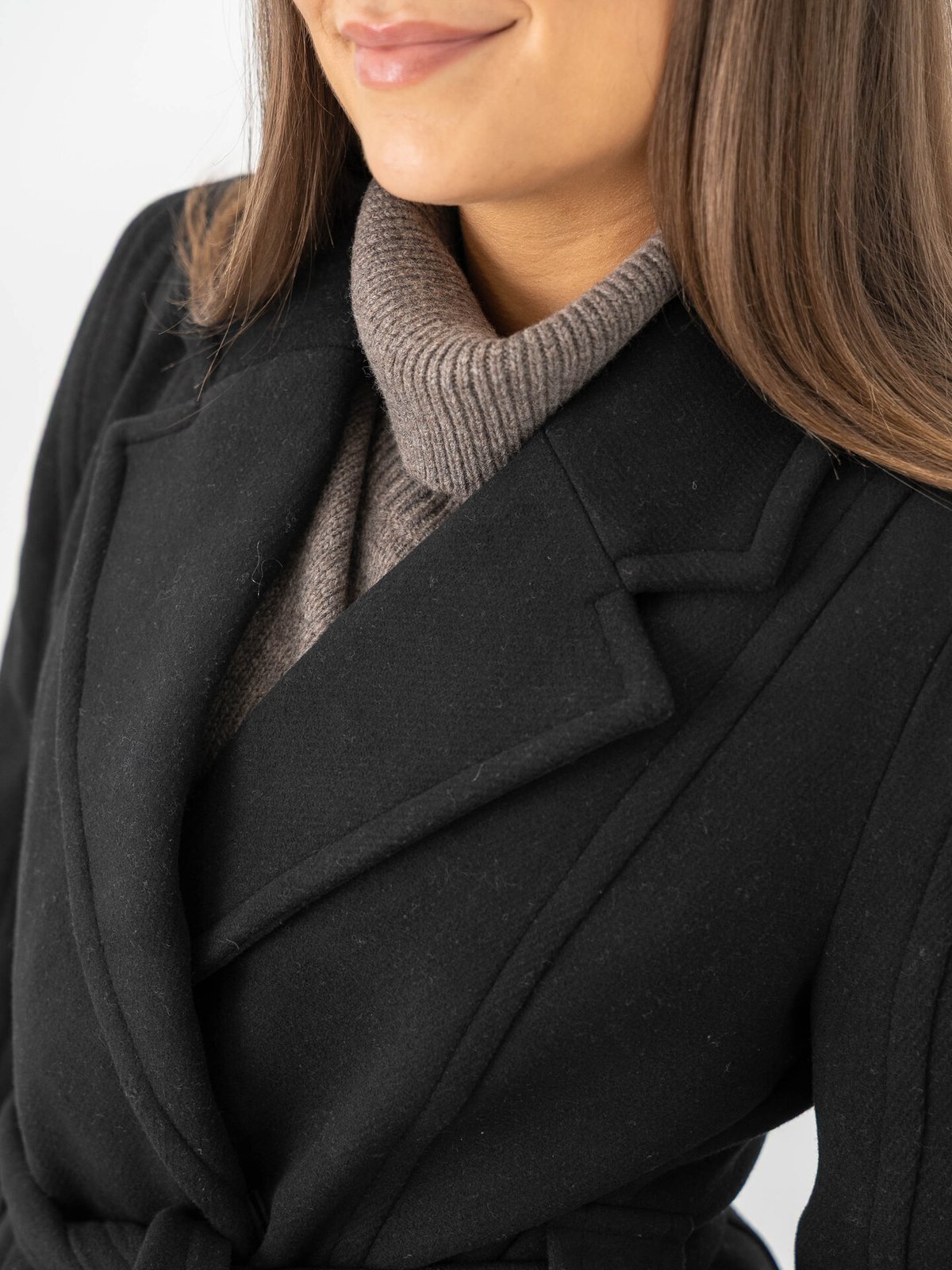 Y.A.S Kali Wool Blend Coat Black