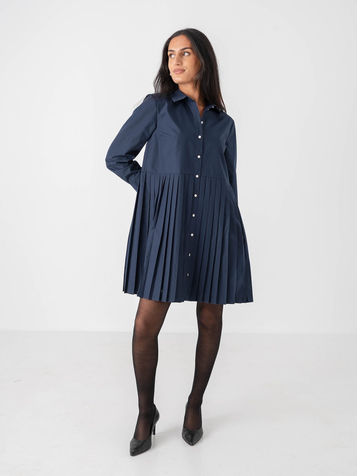 Y.A.S Royelli Long Sleeve Shirt Dress Navy Blazer