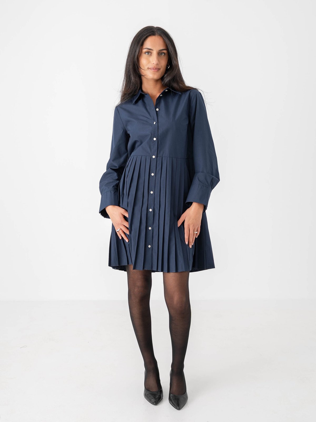 Y.A.S Royelli Long Sleeve Shirt Dress Navy Blazer