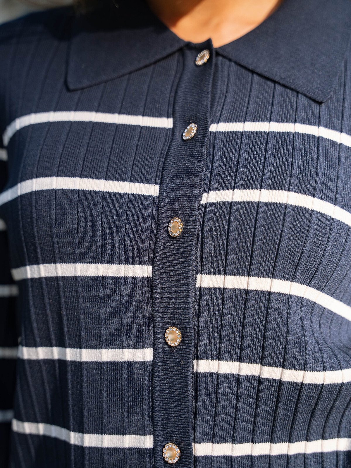 Y.A.S Limana Long Sleeve Knit Cardigan Navy Blazer Birch