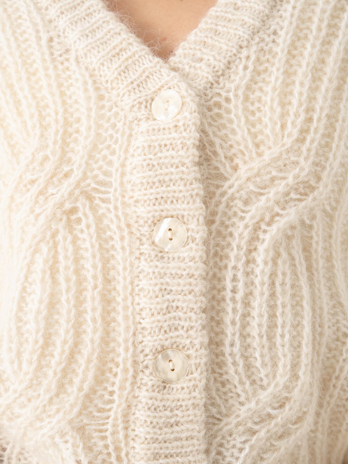 Y.A.S Zuma Long Sleeve Knit Cardigan Birch