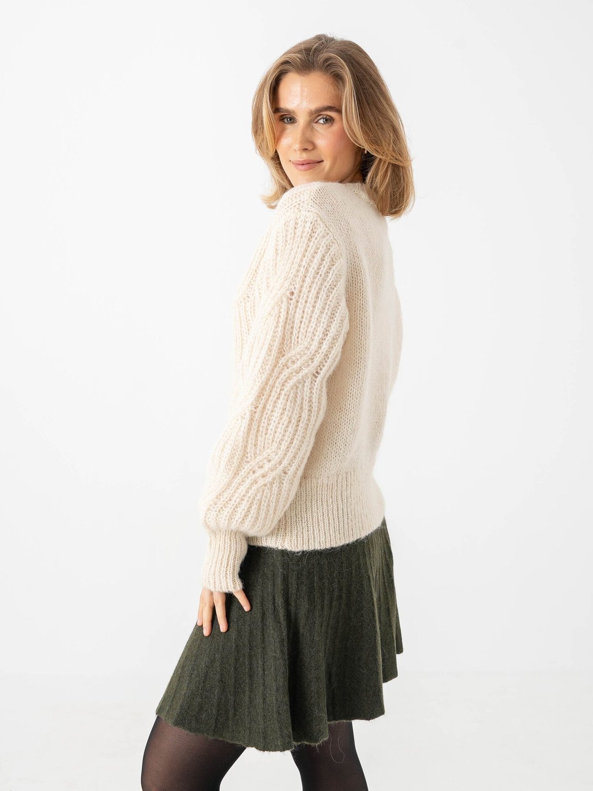 Y.A.S Zuma Long Sleeve Knit Pullover Birch