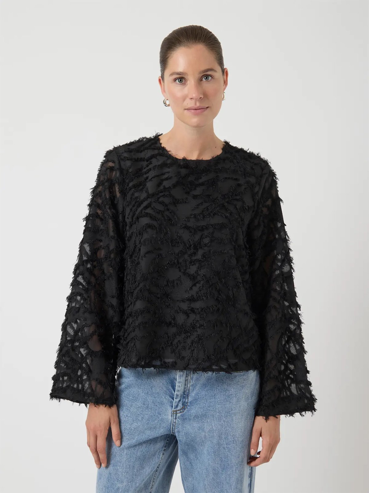 Y.A.S Sparia Long Sleeve Top Black