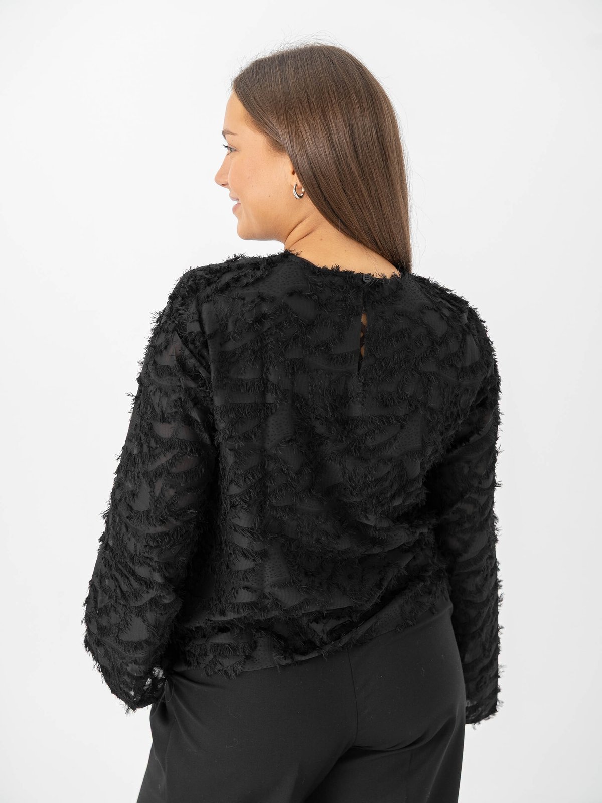 Y.A.S Sparia Long Sleeve Top Black