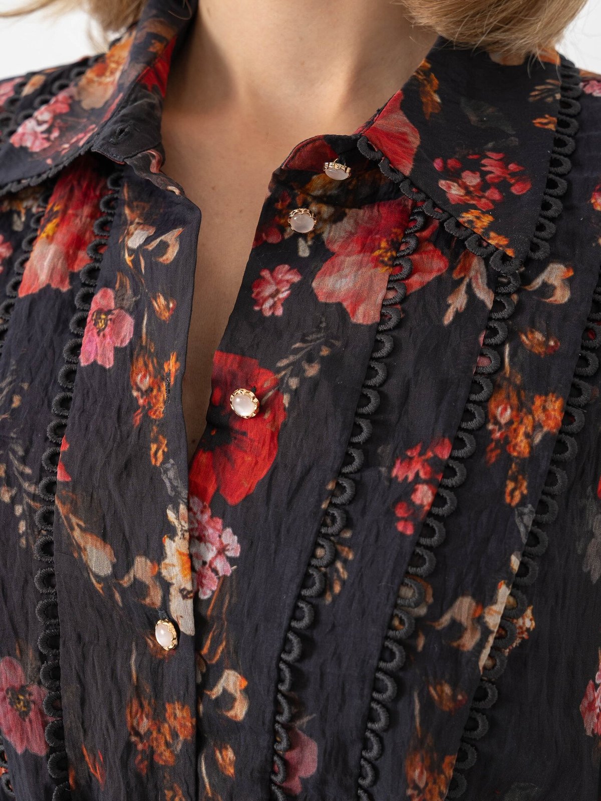 Y.A.S Romantica Long Sleeve Long Dress Black Romantica