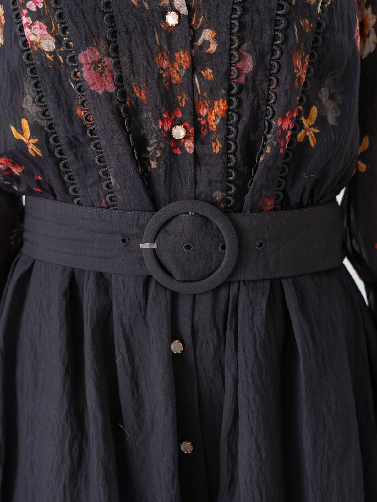 Y.A.S Romantica Long Sleeve Long Dress Black Romantica