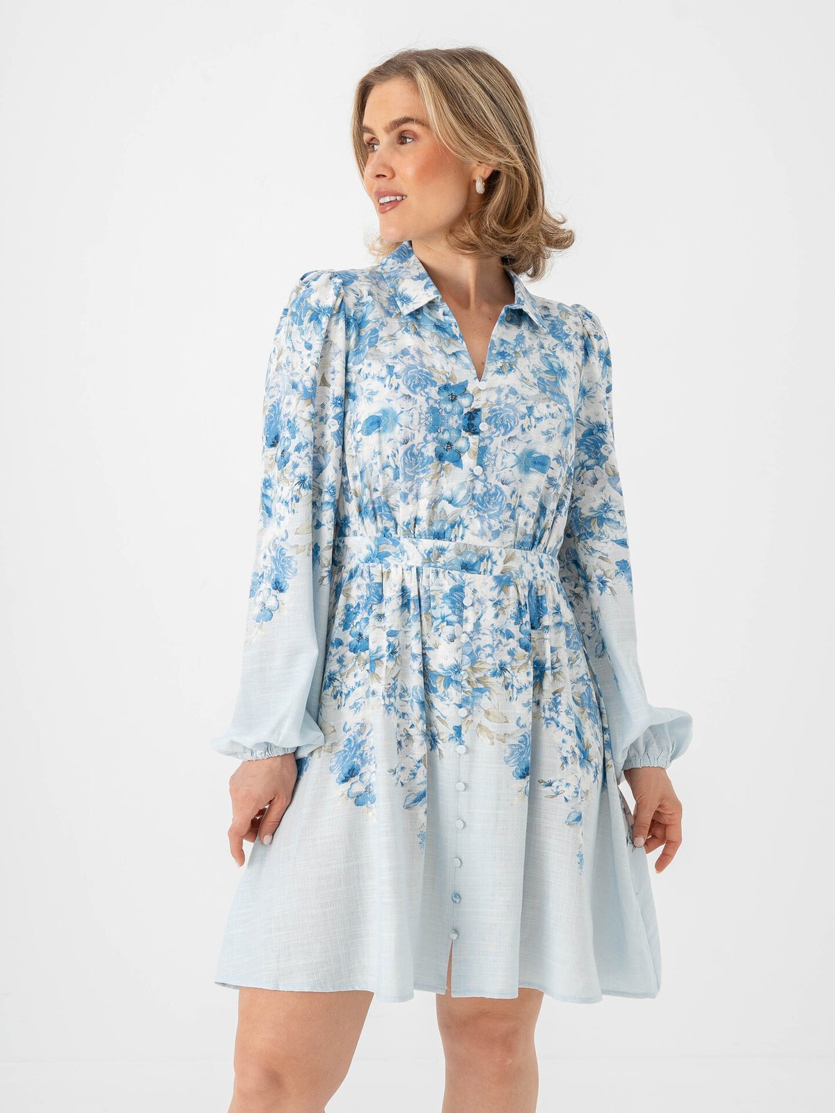 Y.A.S Cleo Long Sleeve Dress Skyway