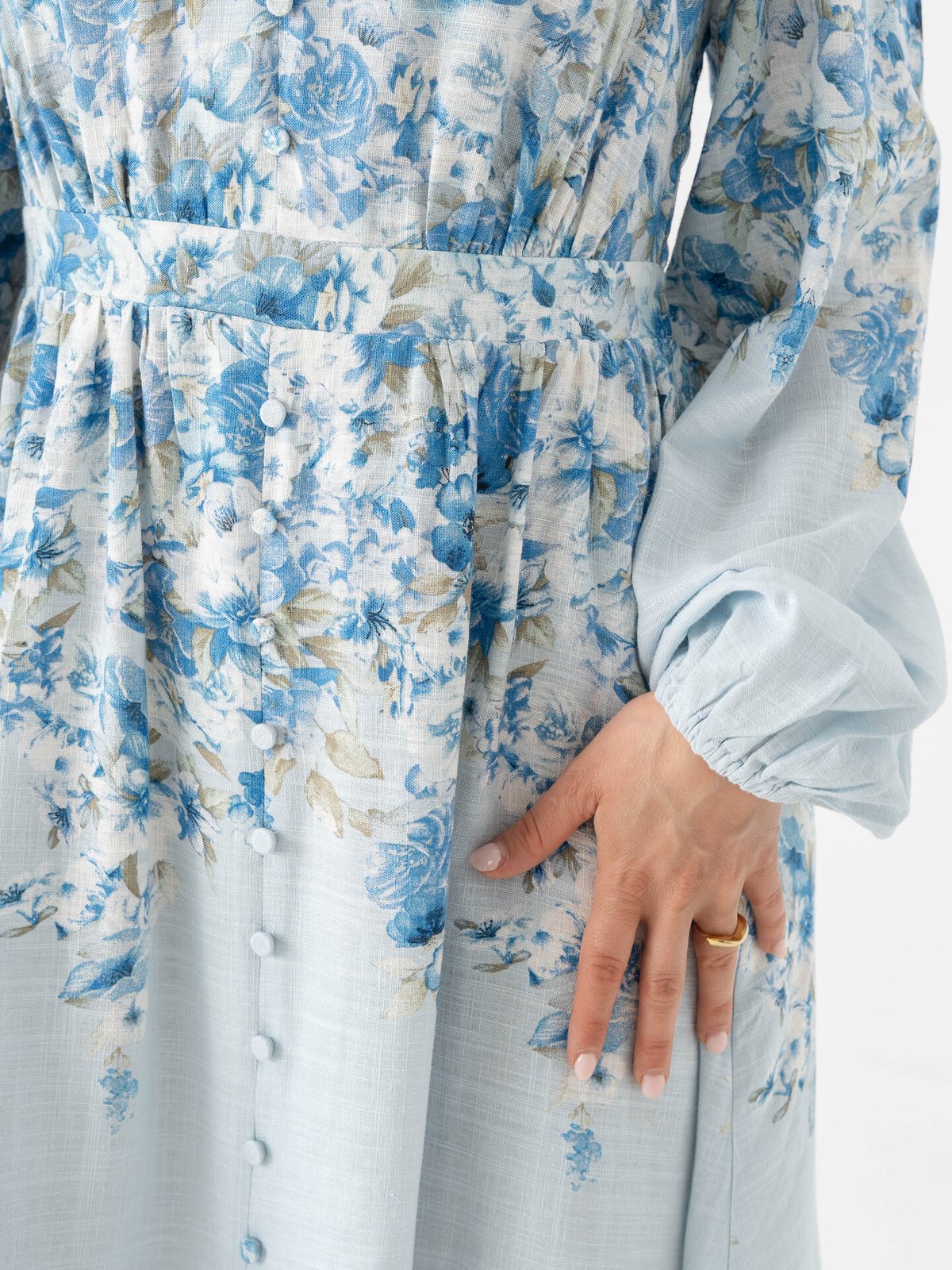 Y.A.S Cleo Long Sleeve Dress Skyway