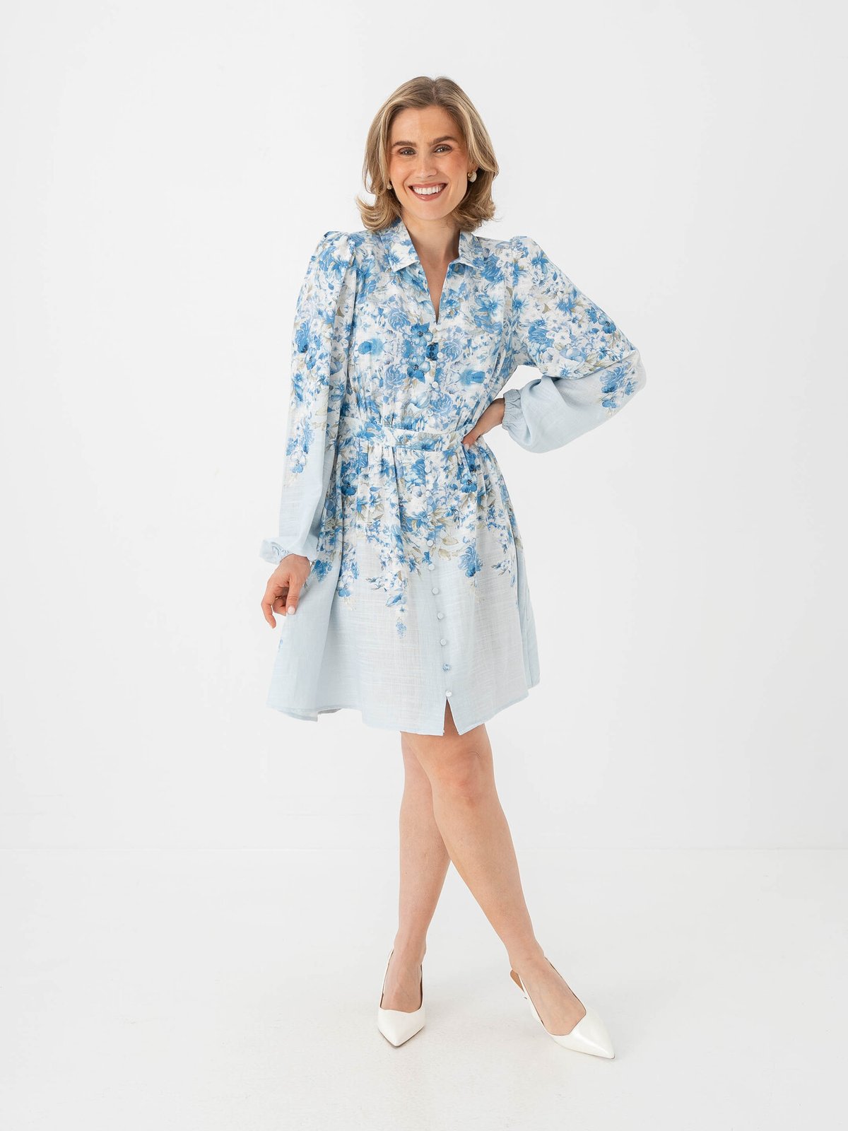 Y.A.S Cleo Long Sleeve Dress Skyway