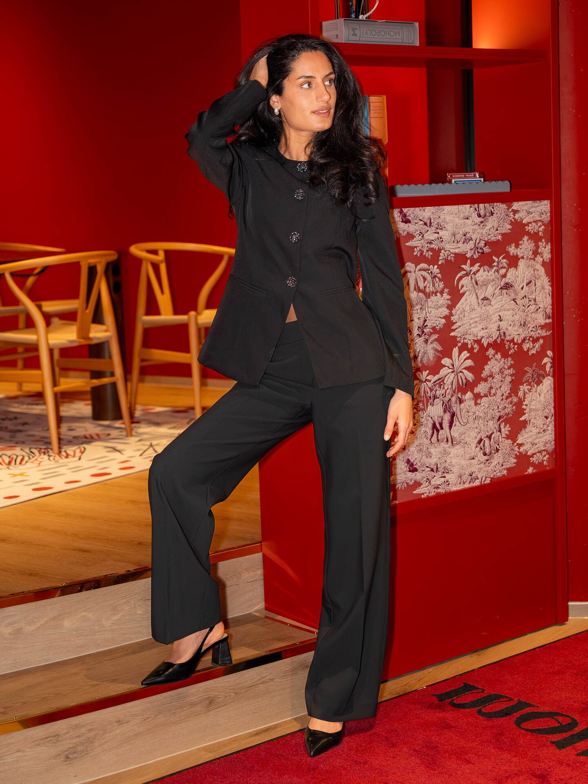 Y.A.S Vetura Long Sleeve Blazer Black