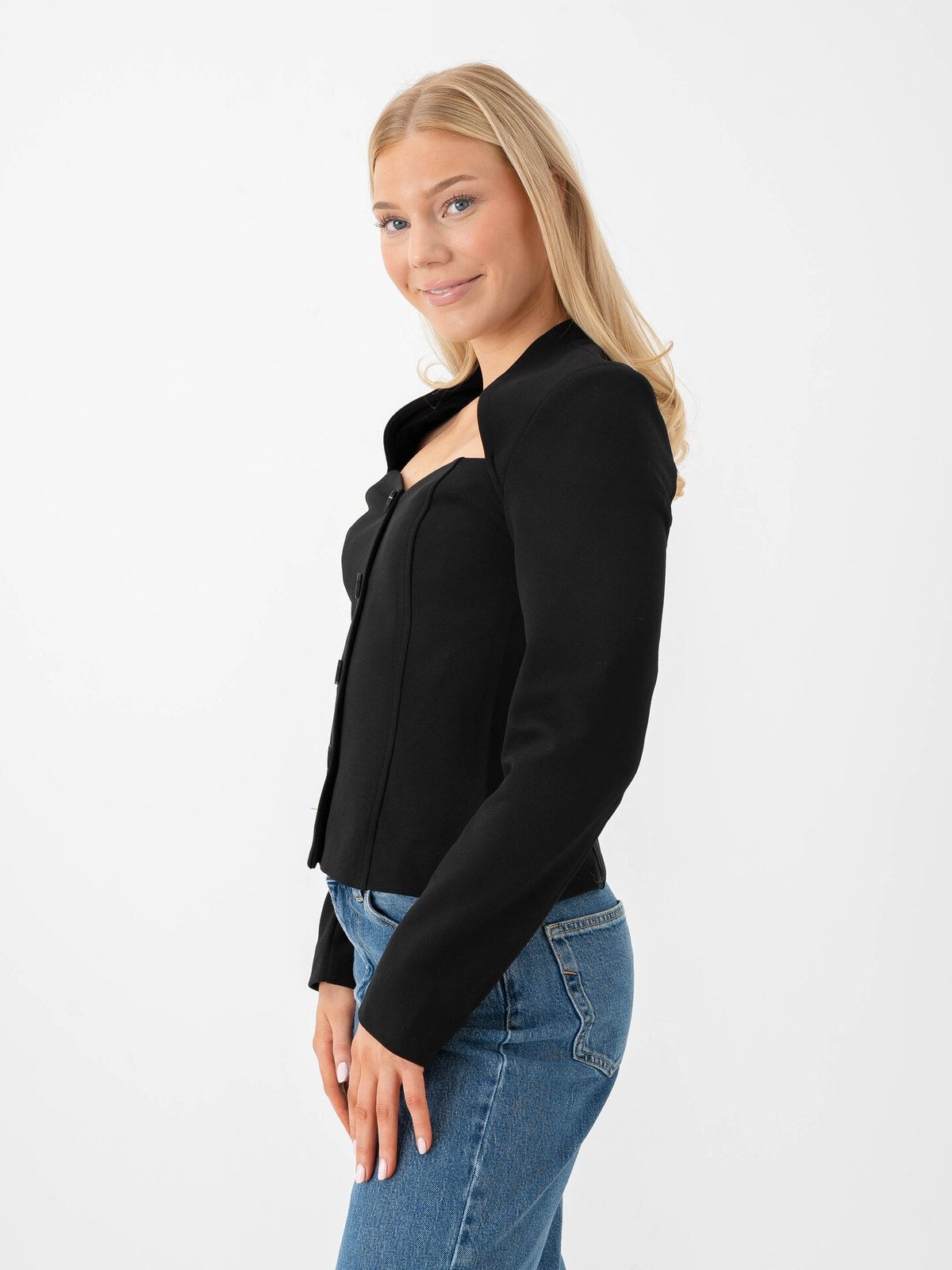 Y.A.S Favo 7/8 Blazer Top Black