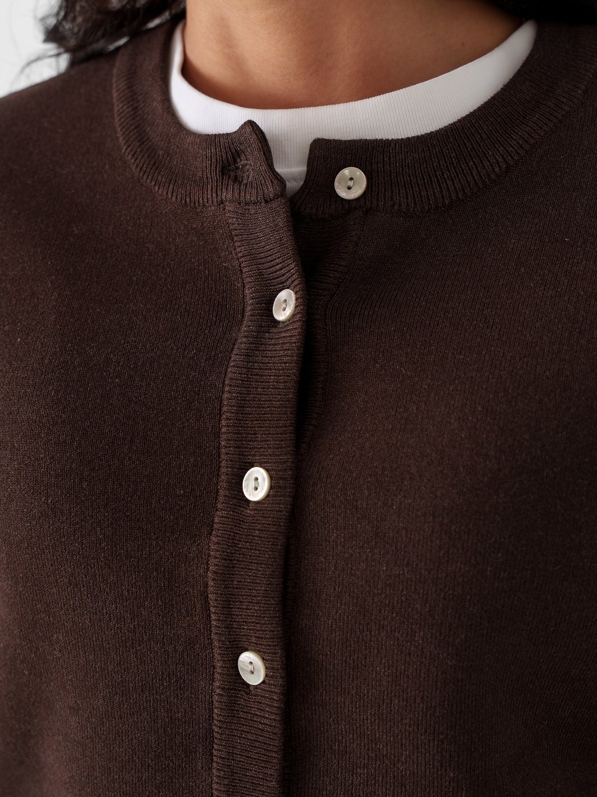 Y.A.S Elena Long Sleeve Knit Cardigan Coffee Bean Melange