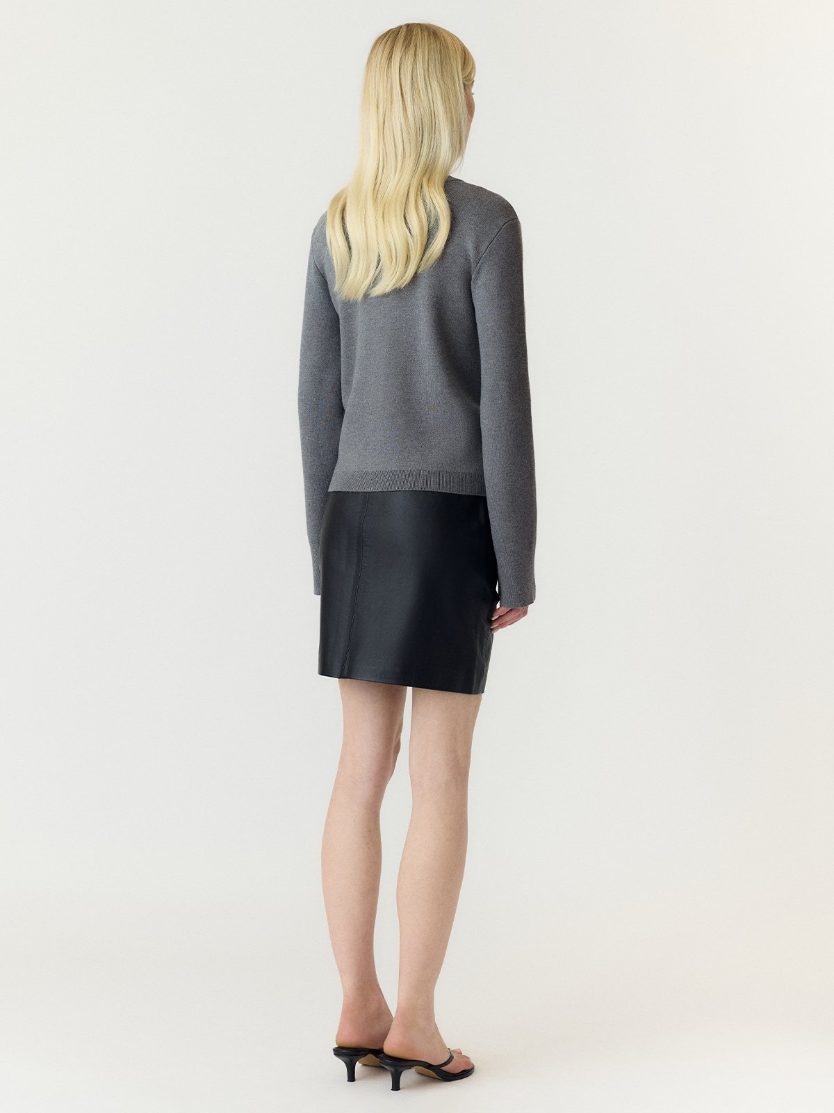 Y.A.S Elena Long Sleeve Knit Cardigan Medium Grey Melange