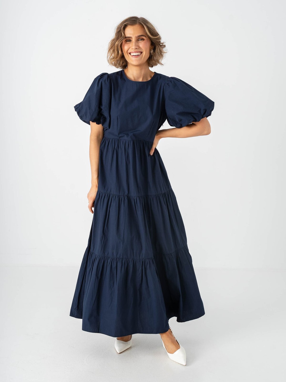 Y.A.S Colea Short Sleeve Ankle Dress Navy Blazer