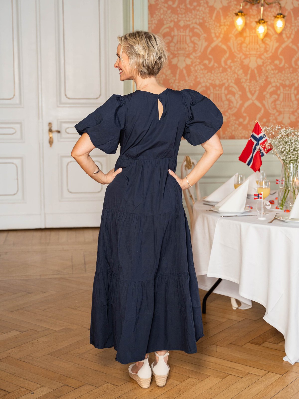 Y.A.S Colea Short Sleeve Ankle Dress Navy Blazer