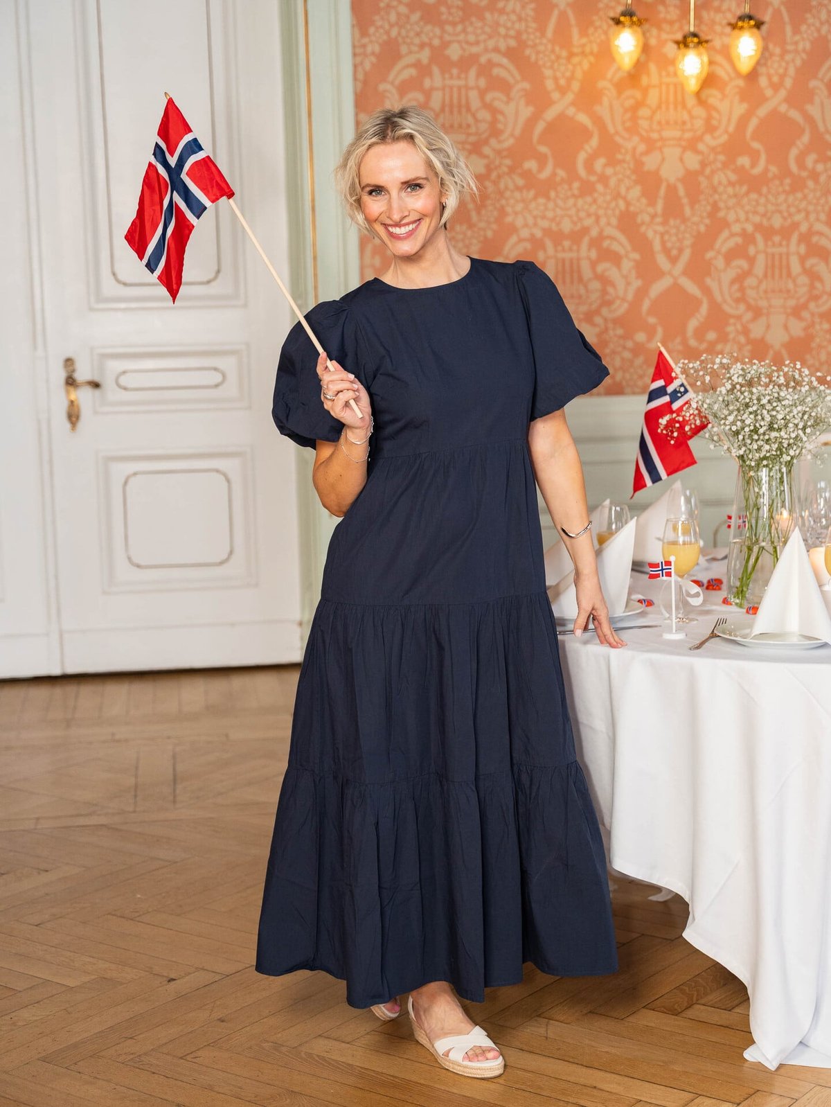 Y.A.S Colea Short Sleeve Ankle Dress Navy Blazer