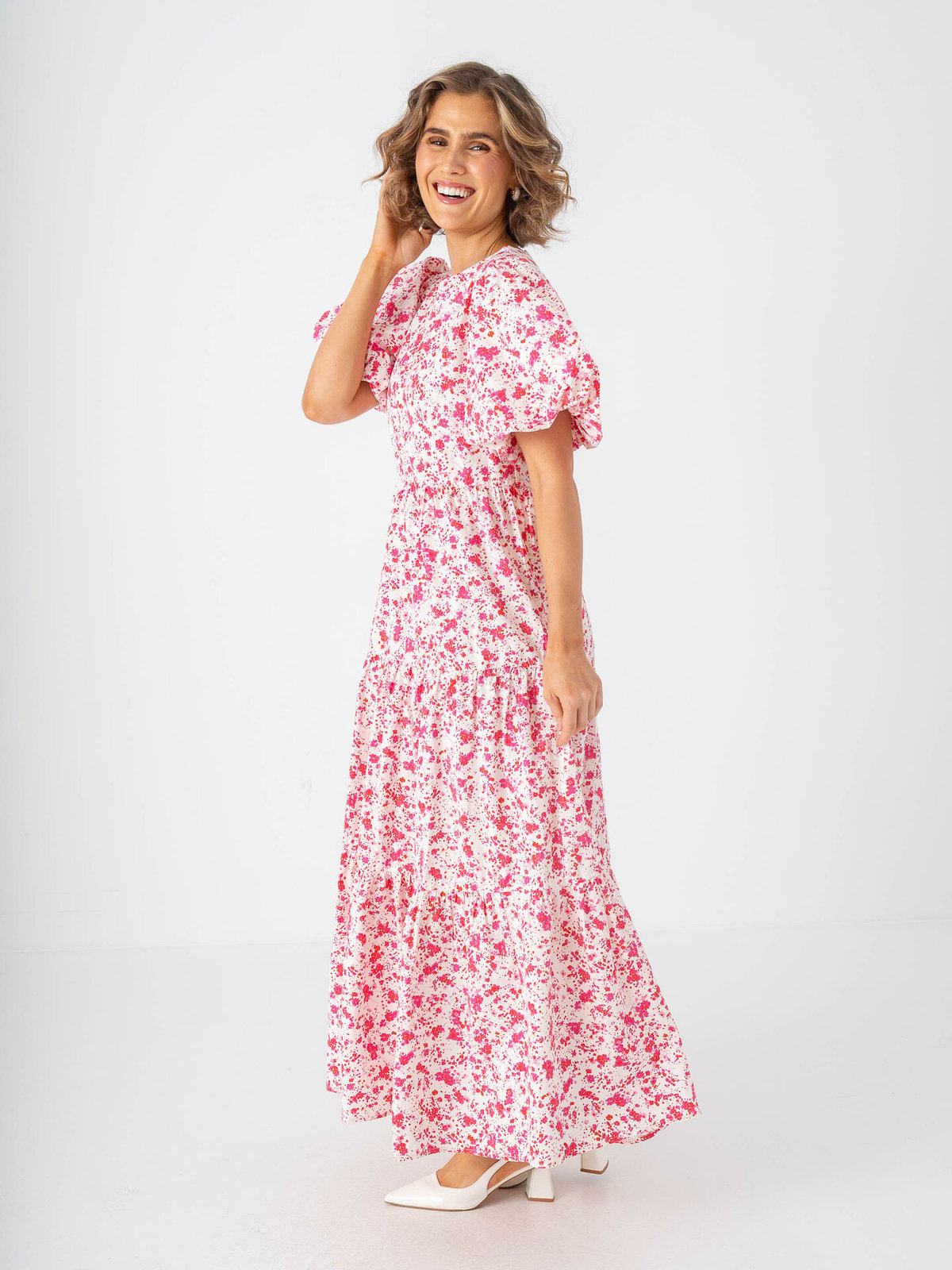 Y.A.S Colea Short Sleeve Ankle Dress Pristine Donna