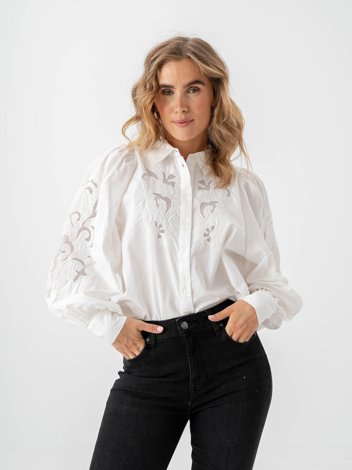 Y.A.S Zimia Long Sleeve Shirt Star White