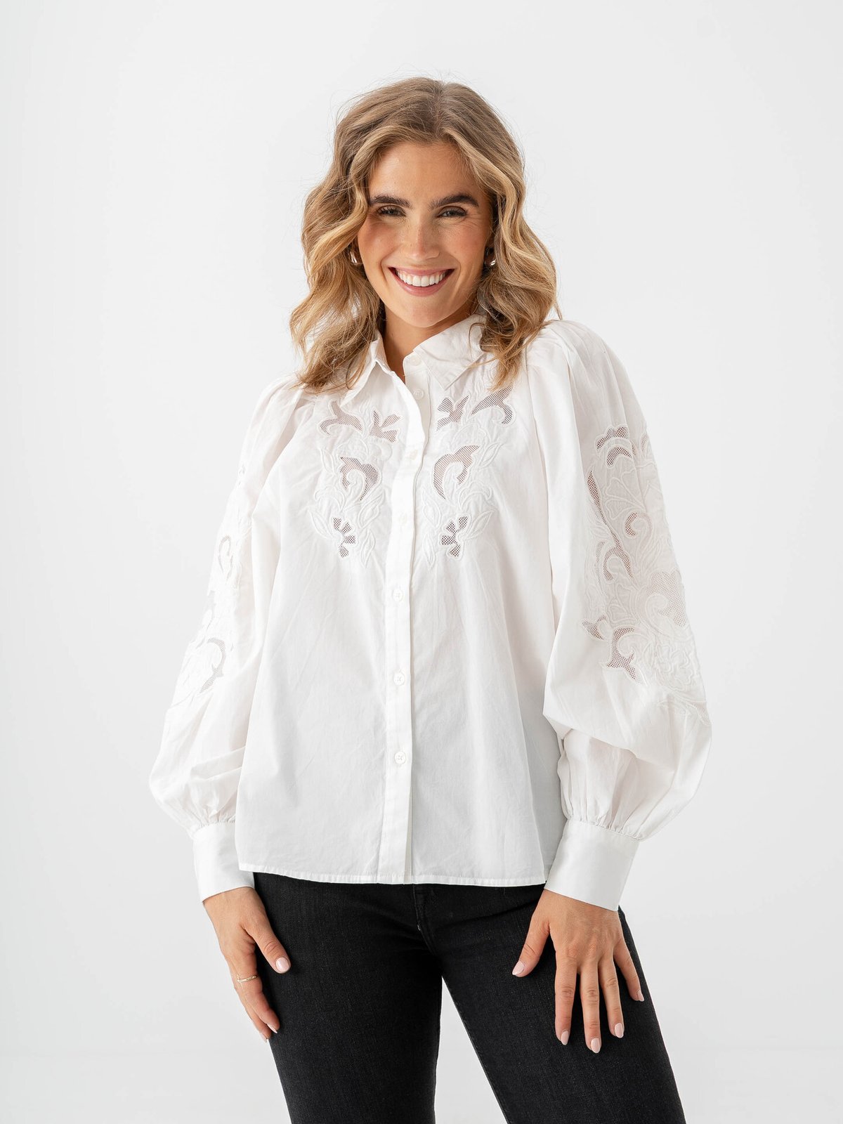Y.A.S Zimia Long Sleeve Shirt Star White