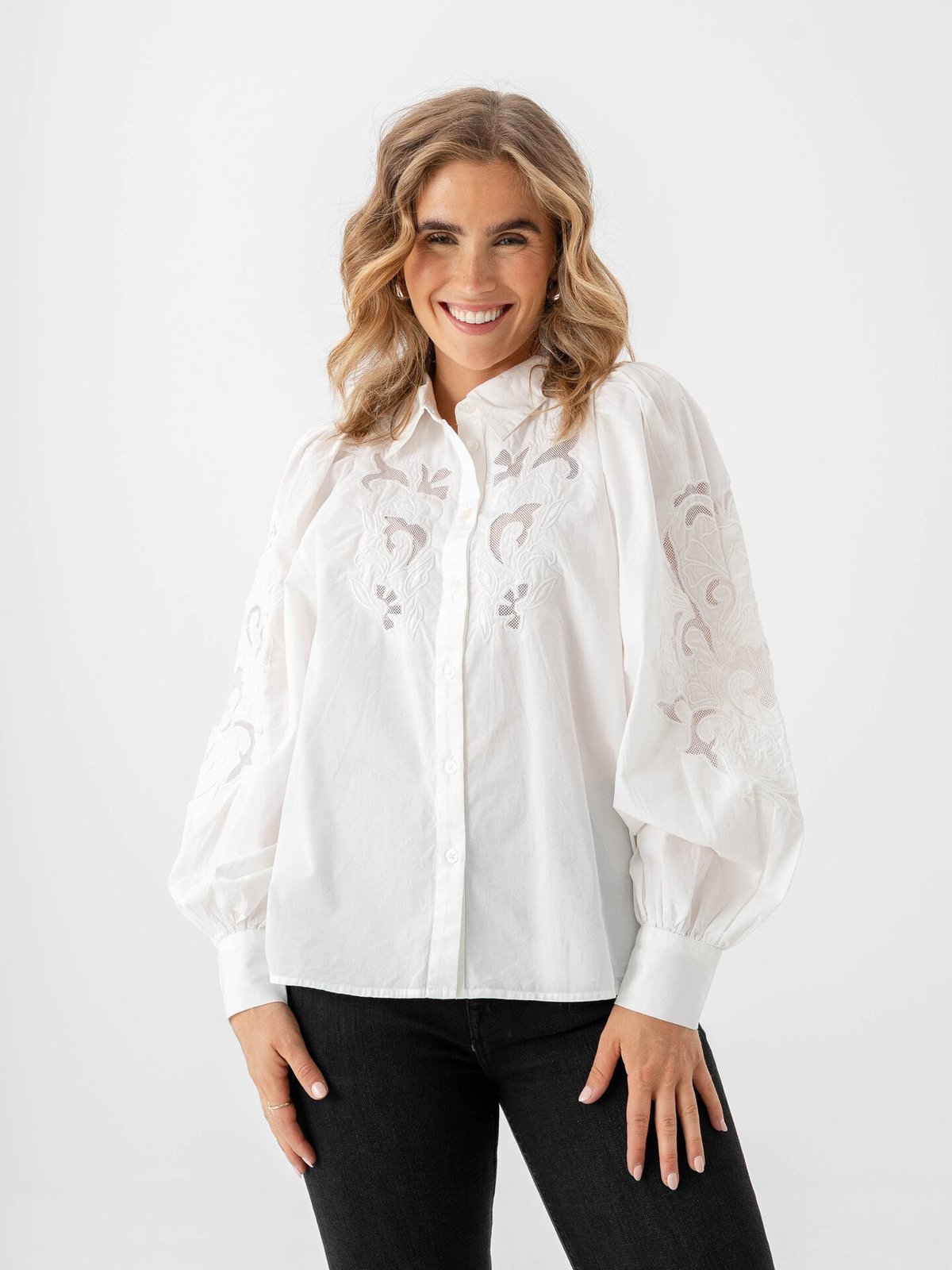 Y.A.S Zimia Long Sleeve Shirt Star White