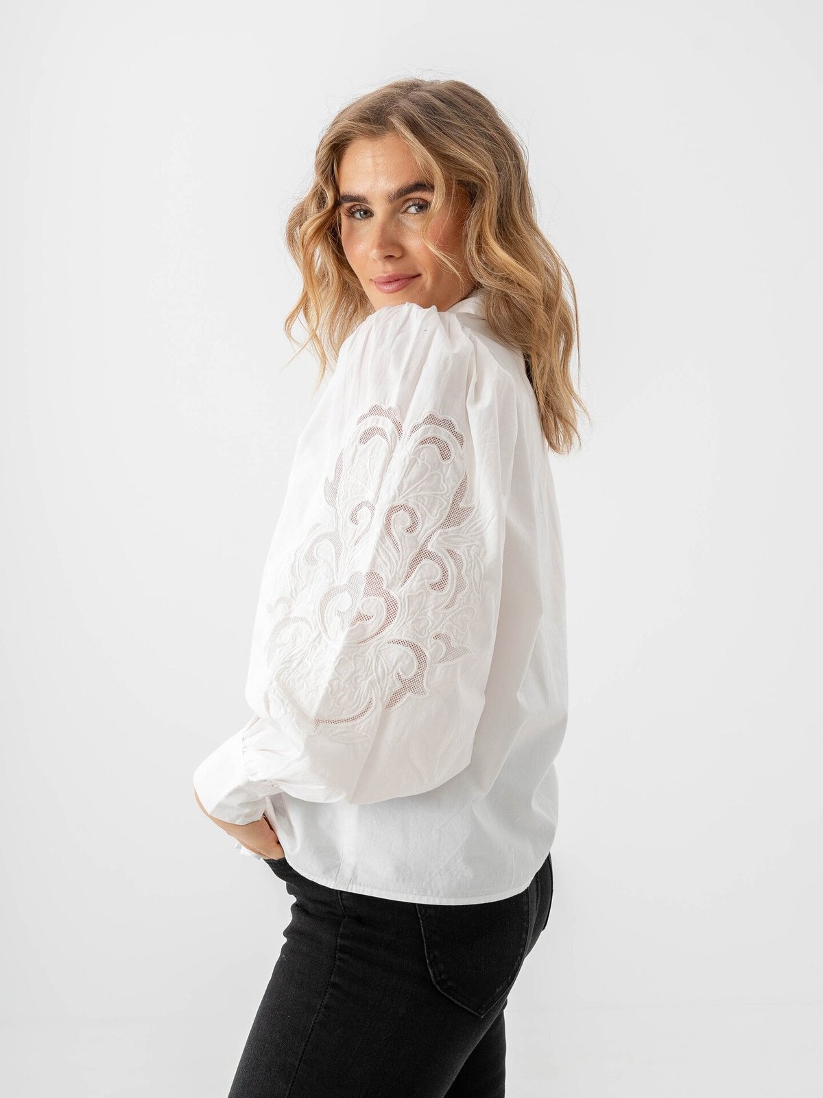Y.A.S Zimia Long Sleeve Shirt Star White