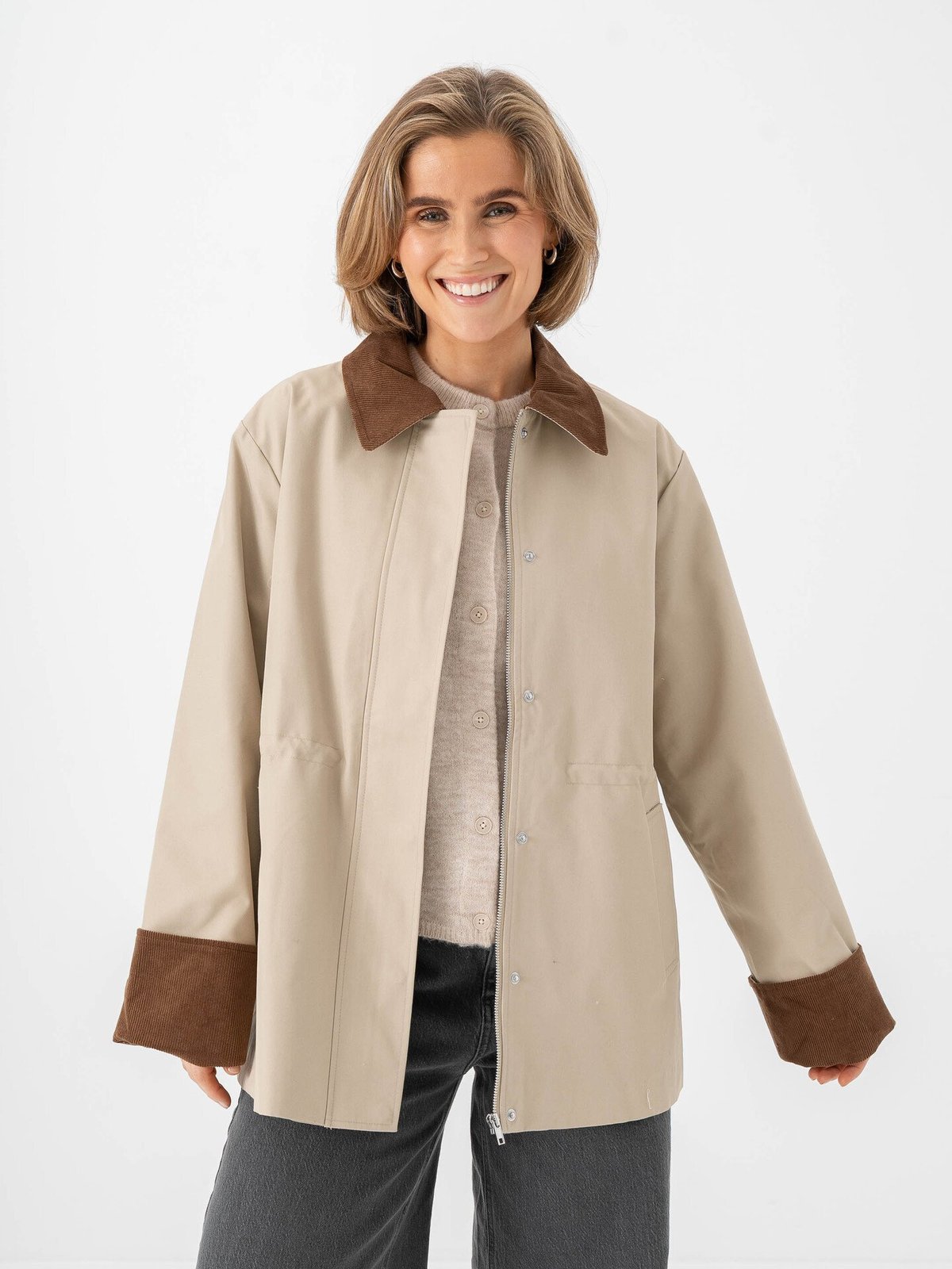 Y.A.S Anca Long Sleeve Parka Jakcet Oxford Tan