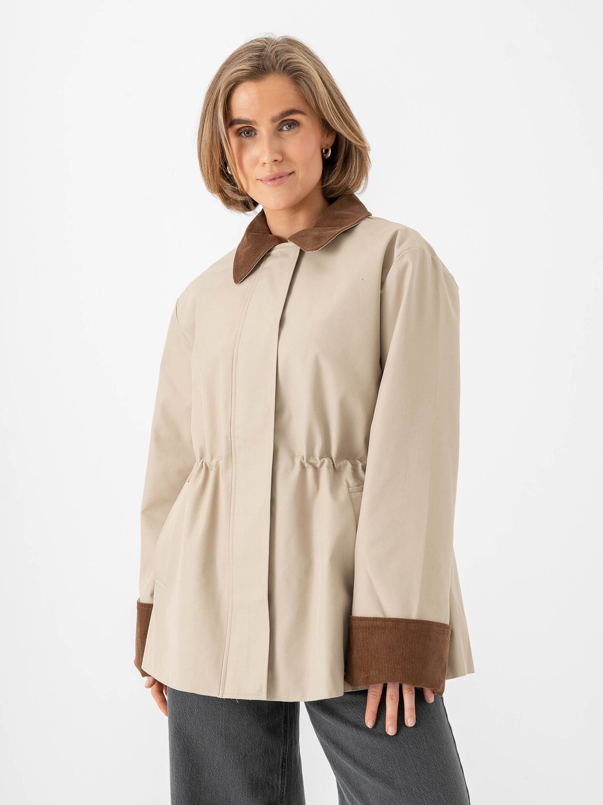 Y.A.S Anca Long Sleeve Parka Jakcet Oxford Tan