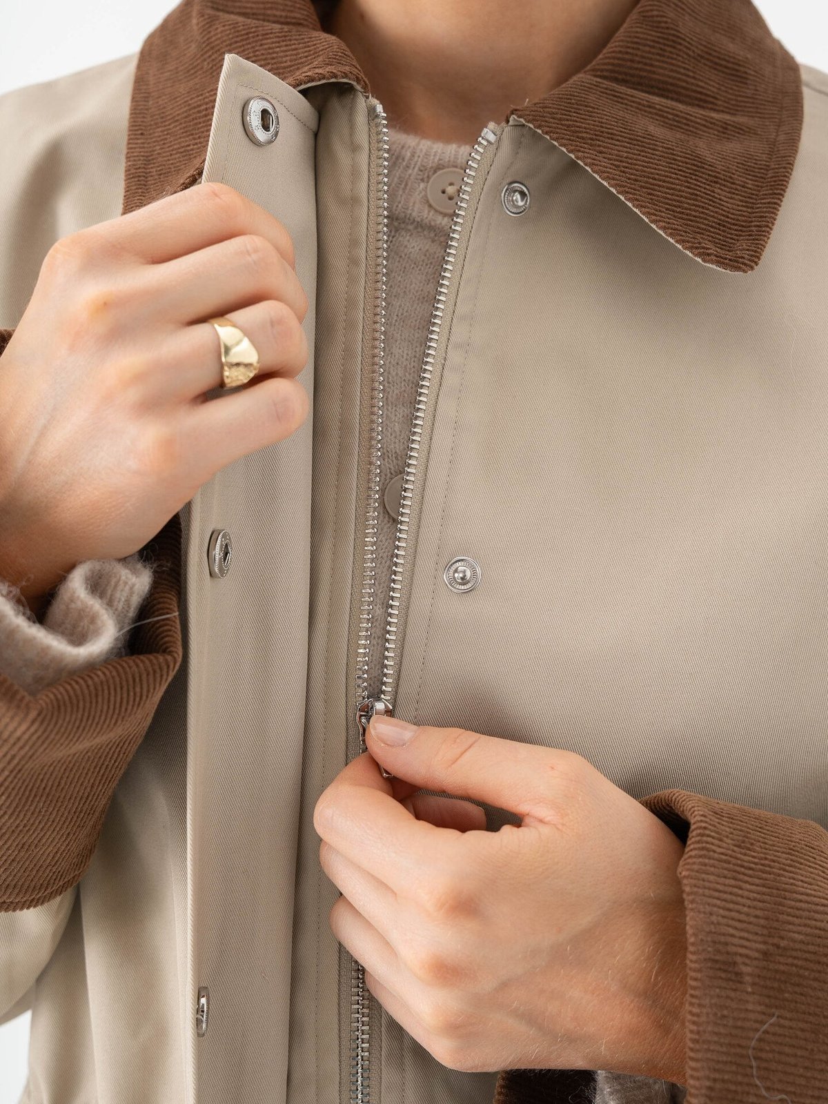 Y.A.S Anca Long Sleeve Parka Jakcet Oxford Tan