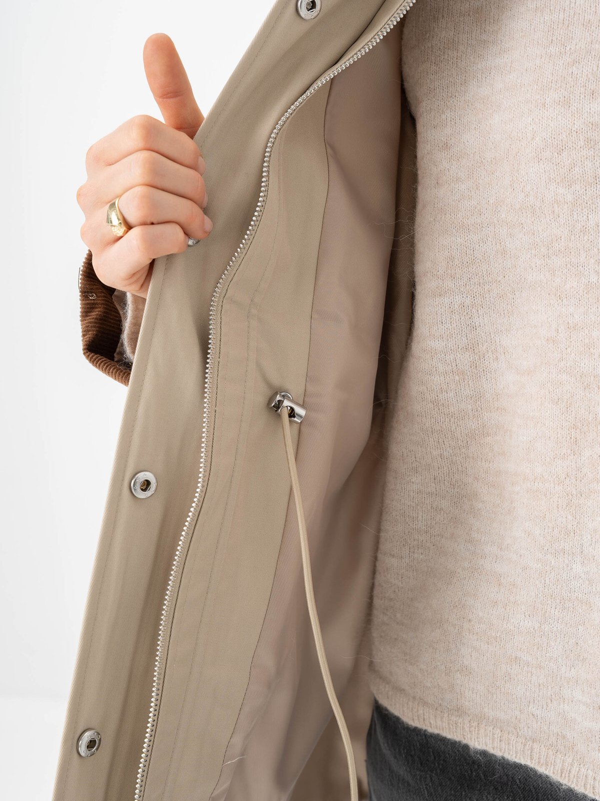 Y.A.S Anca Long Sleeve Parka Jakcet Oxford Tan