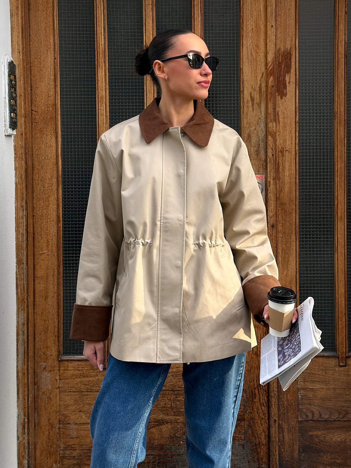 Y.A.S Anca Long Sleeve Parka Jakcet Oxford Tan