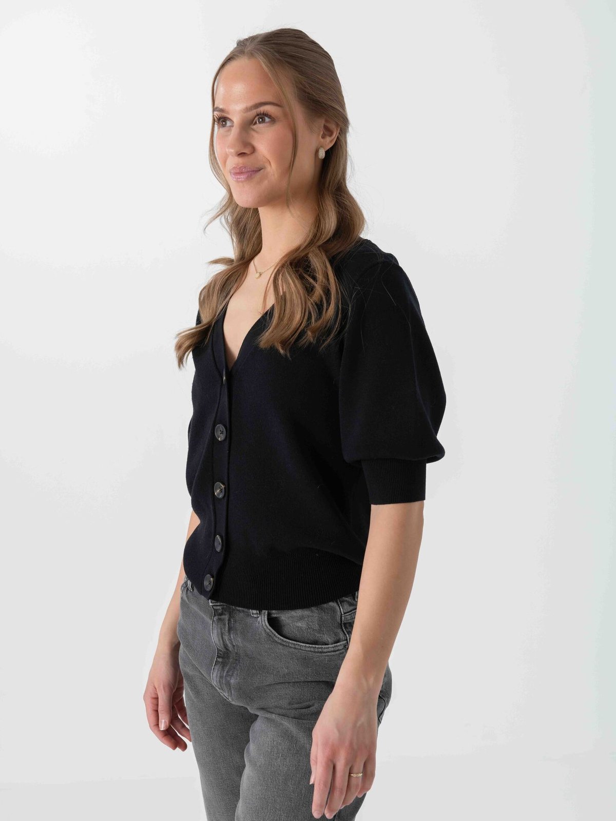 Y.A.S Fonny 2/4 Knit Cardigan Black