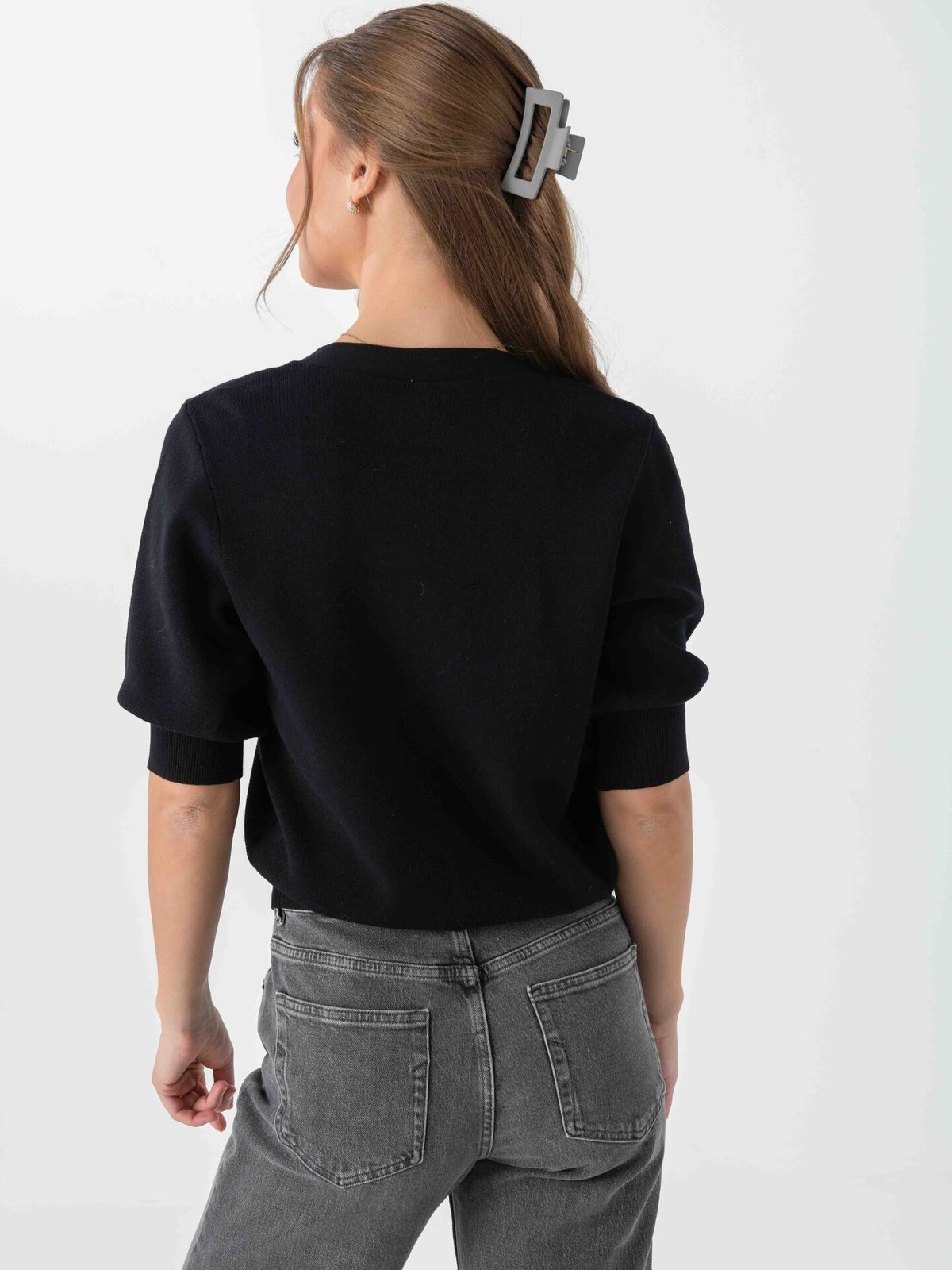 Y.A.S Fonny 2/4 Knit Cardigan Black