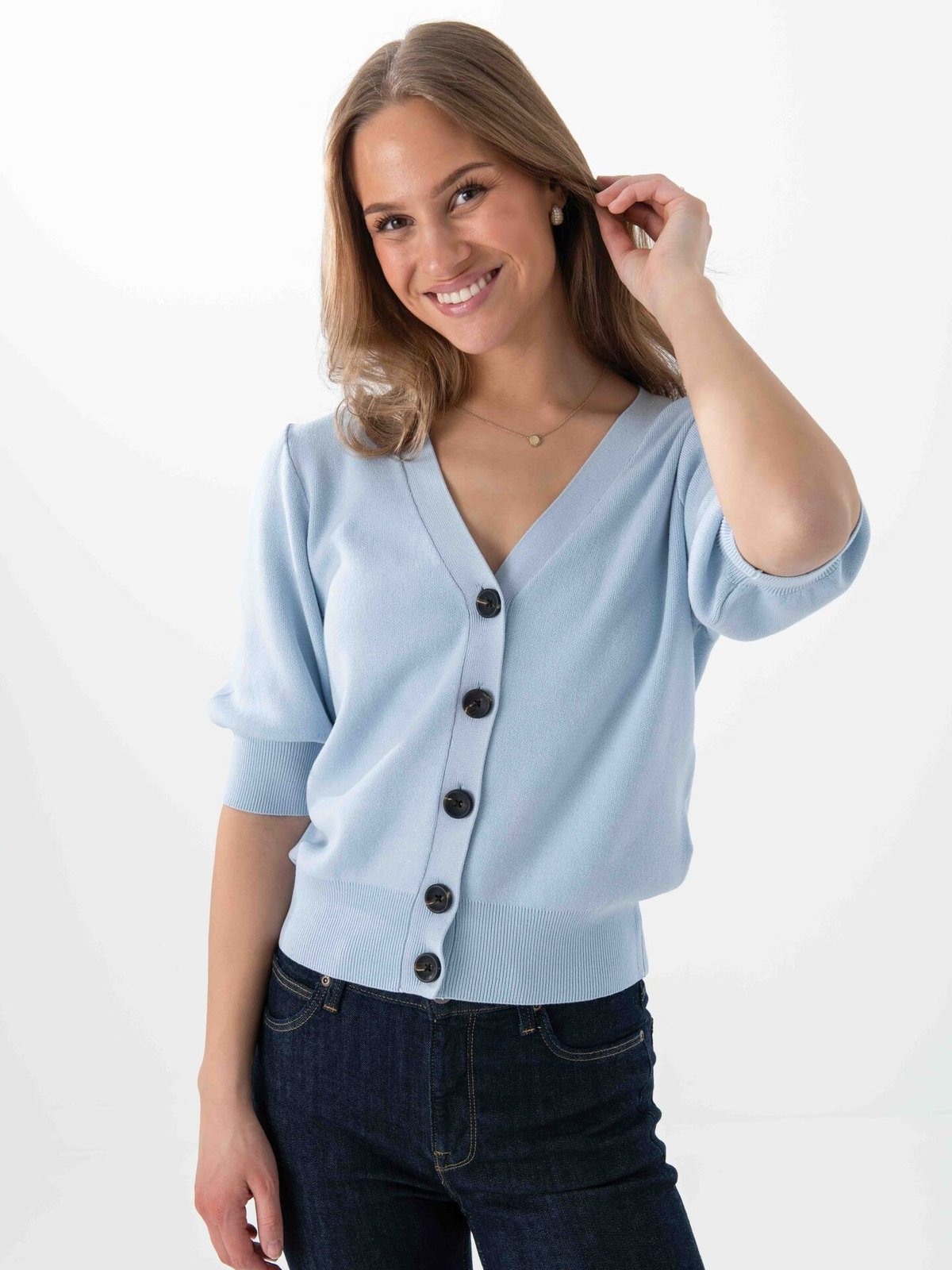 Y.A.S Fonny 2/4 Knit Cardigan Skyway