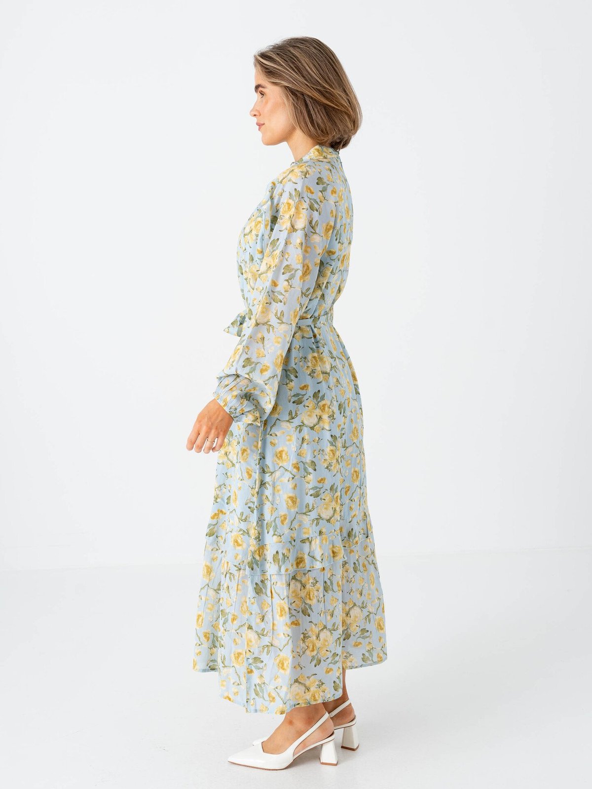 Y.A.S Matira Long Sleeve Long Dress Blå