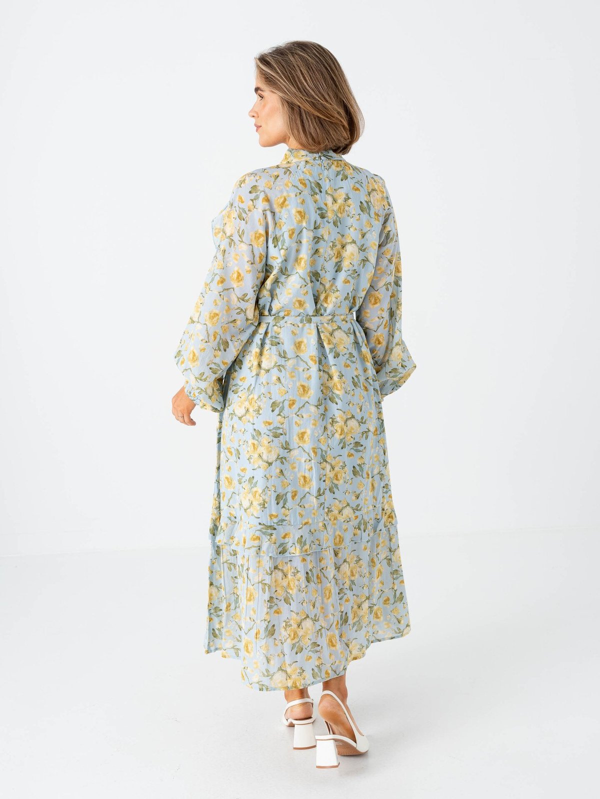 Y.A.S Matira Long Sleeve Long Dress Blå