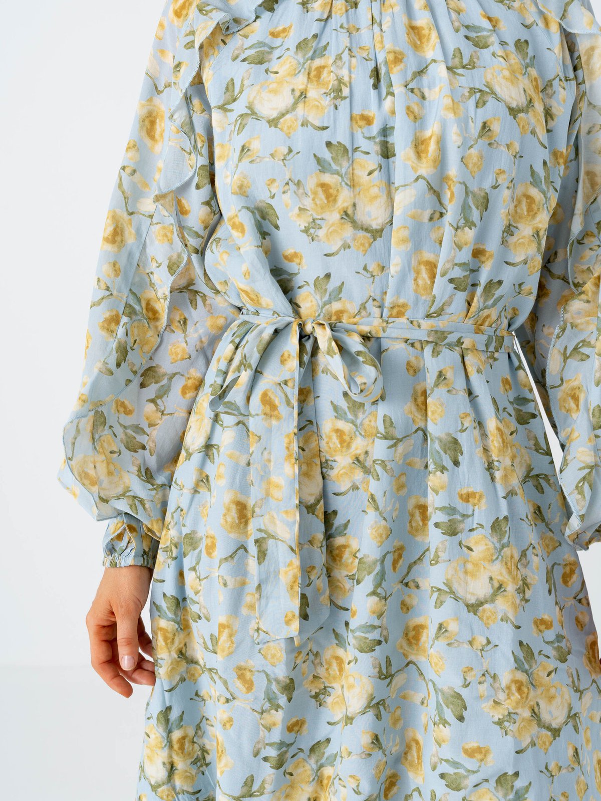 Y.A.S Matira Long Sleeve Long Dress Blå