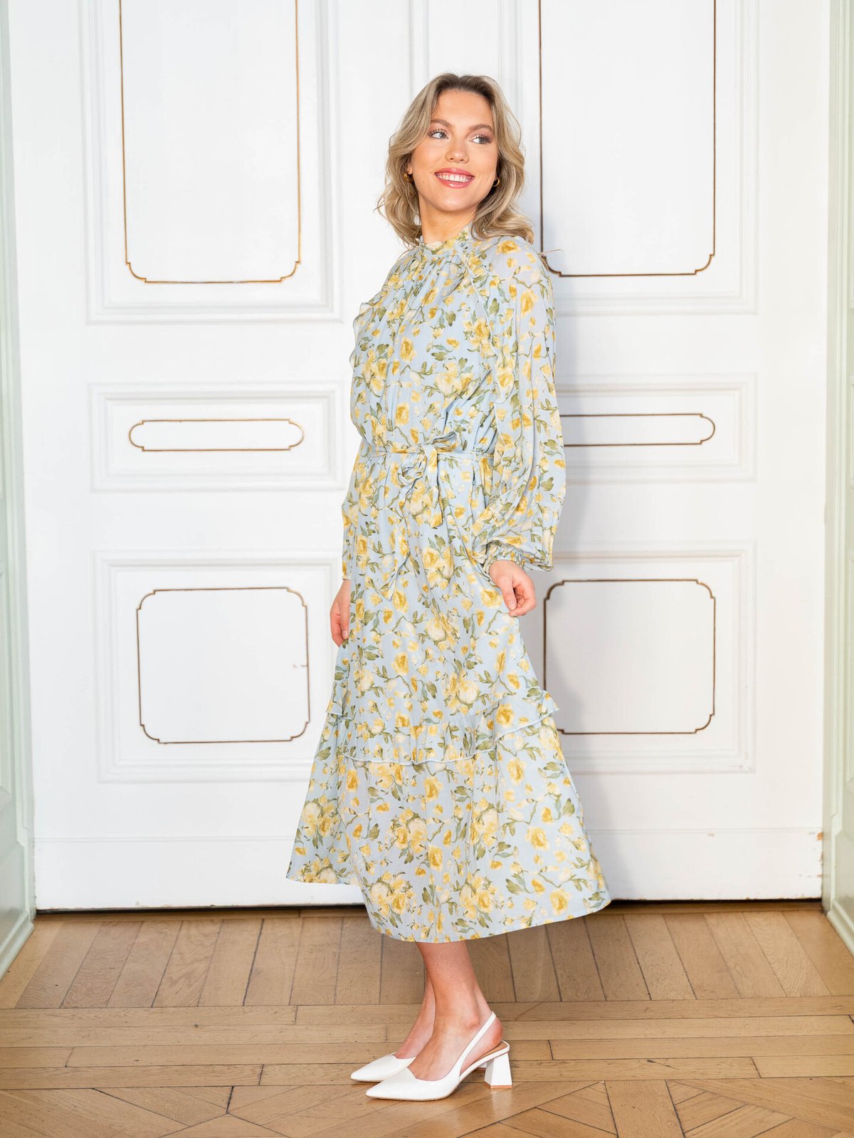 Y.A.S Matira Long Sleeve Long Dress Blå