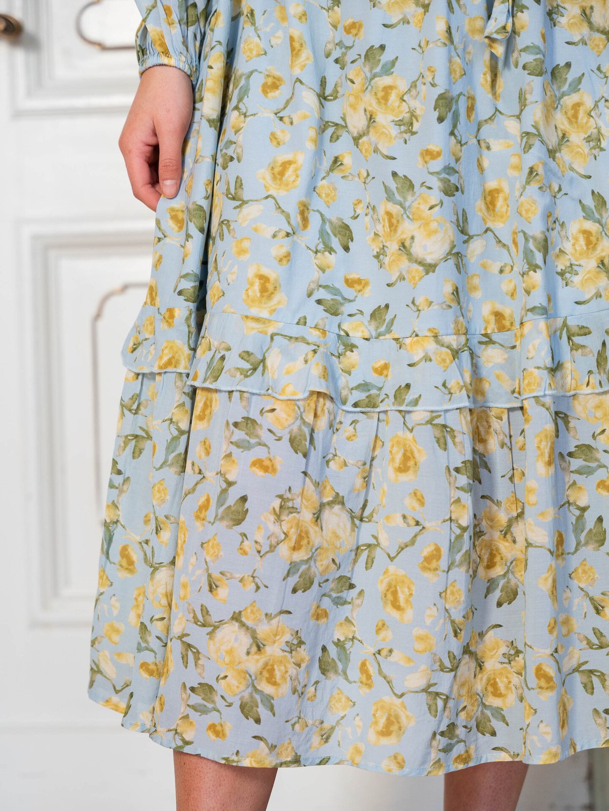 Y.A.S Matira Long Sleeve Long Dress Blå