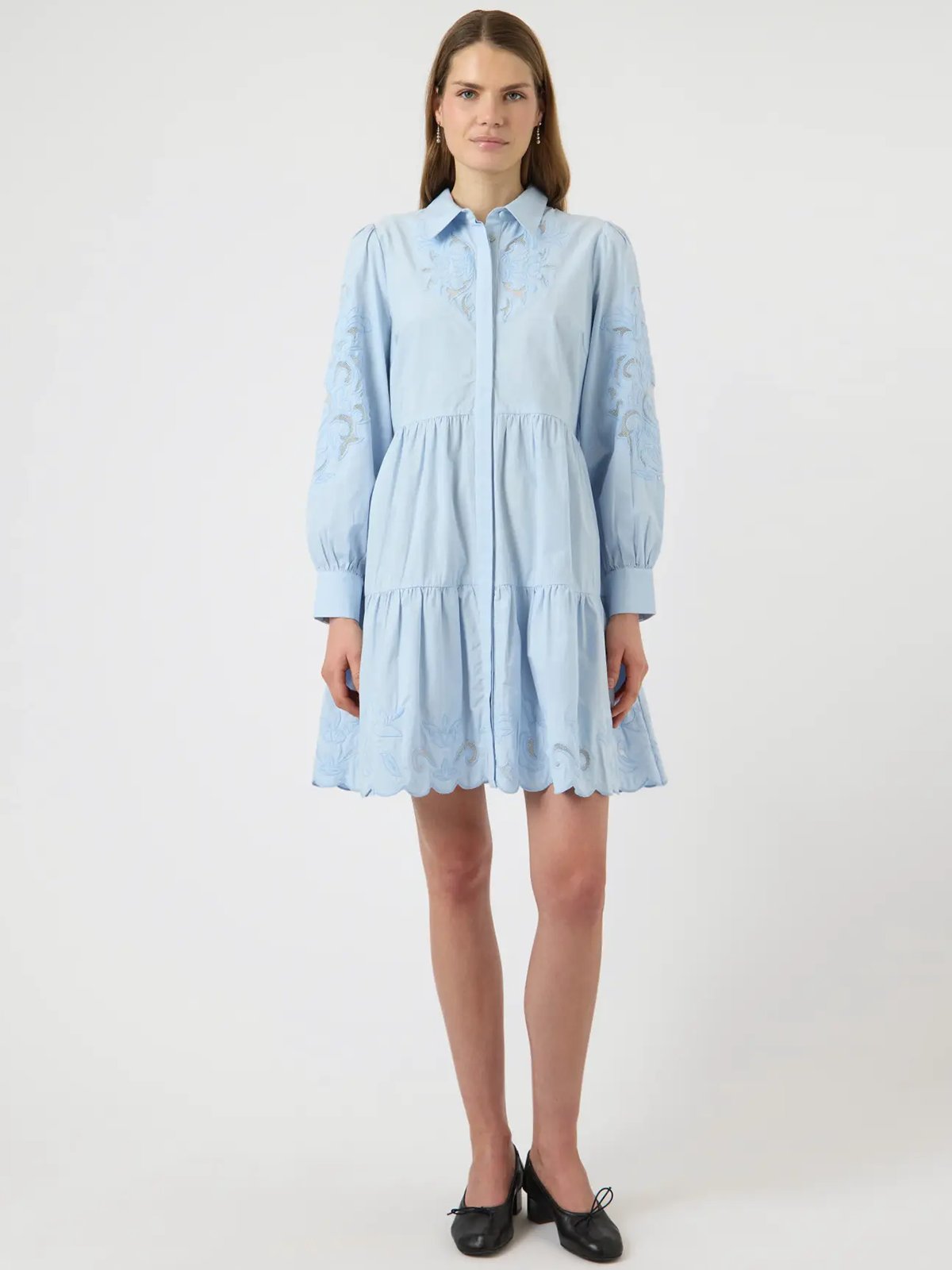 Y.A.S Zimia Long Sleeve Shirt Dress Skyway