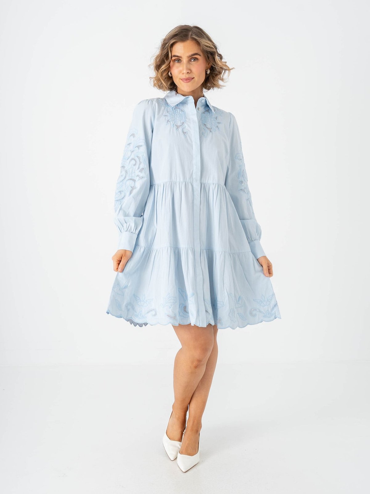 Y.A.S Zimia Long Sleeve Shirt Dress Skyway