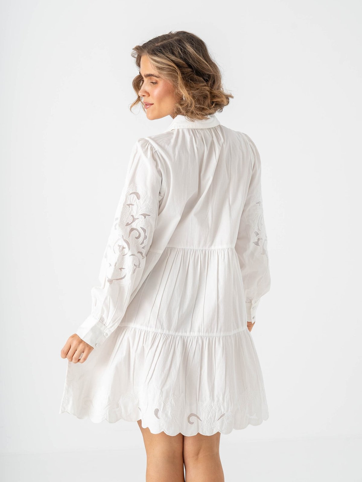 Y.A.S Zimia Long Sleeve Shirt Dress Star White