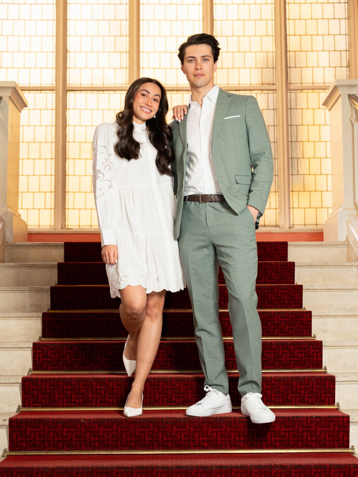 Y.A.S Zimia Long Sleeve Shirt Dress Star White